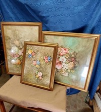 3 Quadri Fiori Natura Morta