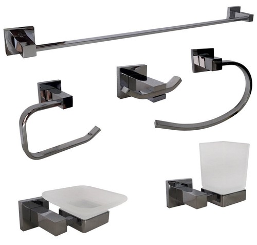 Set bagno acciaio cromato e - set,
