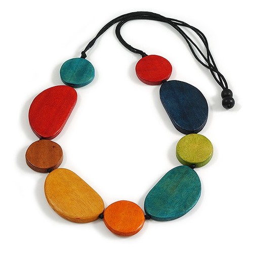 Collana legno multicolore - legno,