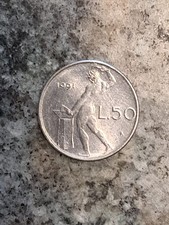 50 lire piccola moneta della repubblica italiana 1991 senza rombo rara