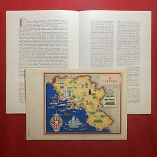IMAGO ITALIAE Tavola 5 CAMPANIA Farmitalia (1950) Cartina NICOULINE + Pubblicità