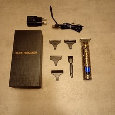 Regolabarba Elettrico USB – Hair Trimmer Vintage Oro con Pettini