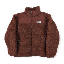 The North Face Nuptse Giacca Piumino Sherpa Pile Alto Marrone Uomo XL  