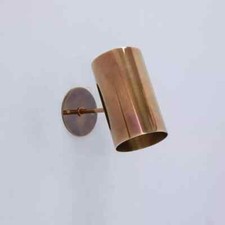 Coppia Applique da Parete Italiane Mid Century Cilindro Ottone Lampada da Lettura in Ottone Grezzo