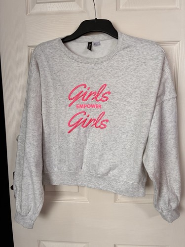 Felpa grigia divisa girls - h&m, 'girls