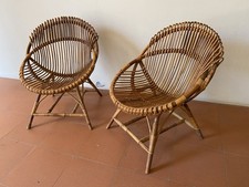 ? Coppia SEDIE A UOVO IN VIMINI BONACINA - Design anni '50