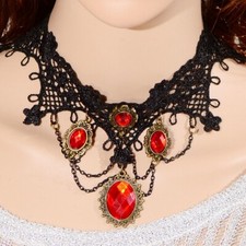 Collana Choker In Pizzo Nero