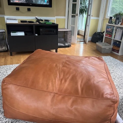 Pouf pelle non imbottito - pelle,