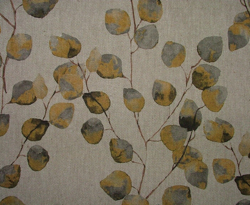 Tessuto cotone lino foglia - cotone,