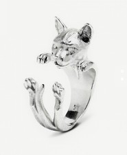 Anello Argento Gatto Siamese