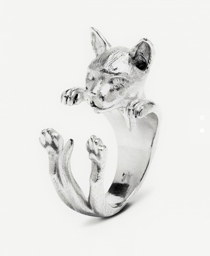 Anello argento gatto siamese - gatto,
