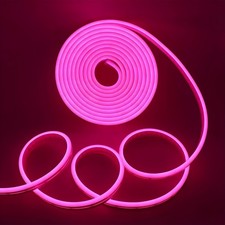 STRISCIA LED NEON FLESSIBILE ROSA FUXIA PER SCRITTE INSEGNE LUMINOSE STRIP 5 MT