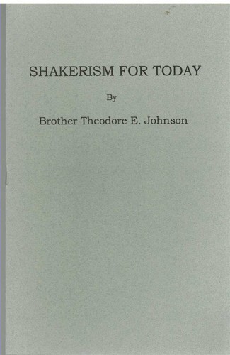 Shakerism for today - shakerism,