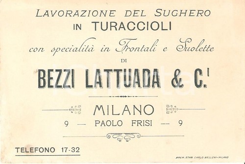 1920 milano sughero - sughero, in