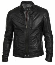 Giacca da moto in vera pelle