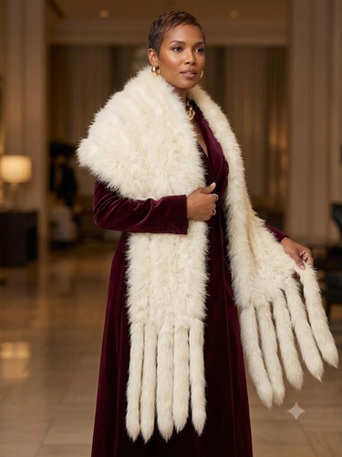 Scialle vintage bianco marabou - scialle,