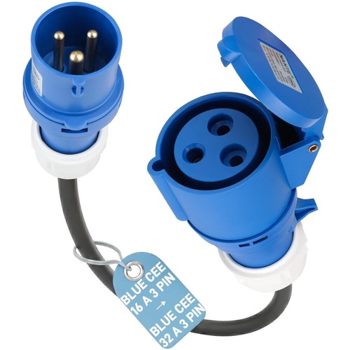 Adattatore cee blu 16a - 16a, a