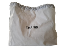 CHANEL POCHETTE CLUTCH POUCH BORSA COTONE BIANCO GRANDE 30 X 20 X 16 CM