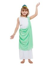 Costume Toga Romana Ragazza Dea Greca Abito Fantasioso Libro Giorno Settimana Abito Bambini