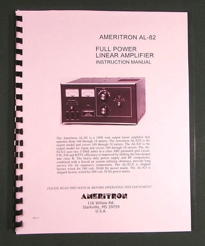 Ameritron manuale - ameritron, al-82