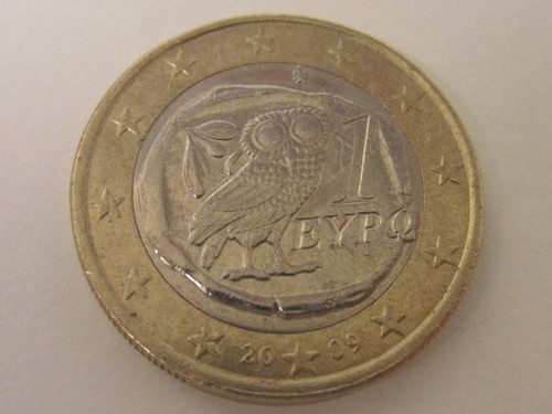 Moneta euro gufo - euro, grecia
