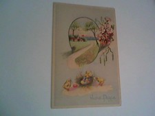 UOVO PULCINI FIORI BUONA PASQUA ILLUSTRATORE A. BASSI 1957 ED. CECAMI