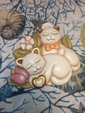 Thun Piccola Media  Formella Gatti Gattini Mici Innamorati Cuore Fiori Tulipano