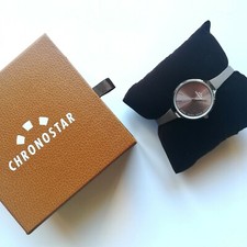 Orologio Chronostar donna color tortora e argento, cinturino di gomma sottile