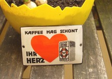 Vecchia insegna smaltata porta caffè Hag protegge il suo cuore torrefazione Eduard Scotland rara!