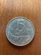 5 lire Delfino 1955 con