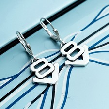 Orecchini motore argento V8