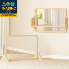 Specchio Montessori 3 in 1 con Barra, Specchio Regolabile per Bambini e Barra Estraibile, Mont