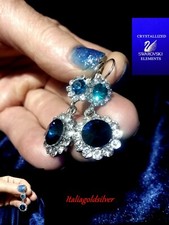 Orecchini Donna Pendenti Ragazza  Argento SWAROVSKI ELEMENTS ORIGINALI Cristalli