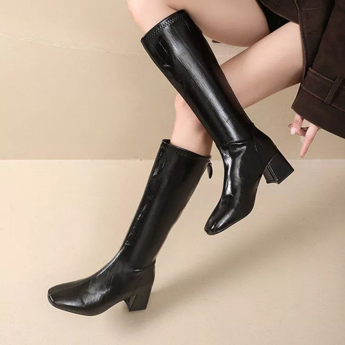 Stivali neri donna tacco - neri,