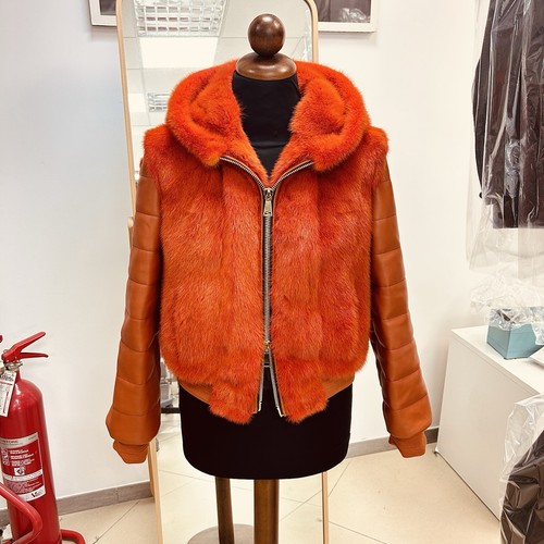 Bomber visone arancio balza - arancio,