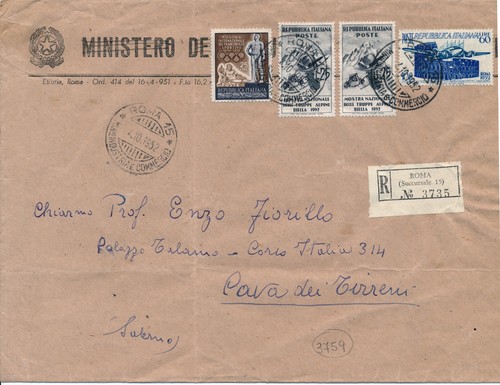 Italia repubblica 1952 busta - 1952,