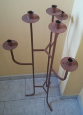Vintage Candeliere candelabro da terra in ferro da 6