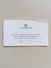 LORENZ Libretto Uso Cronografo