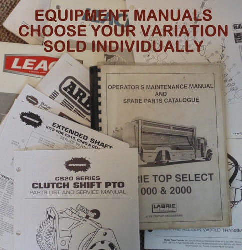 Equipment manuals books - equipment,