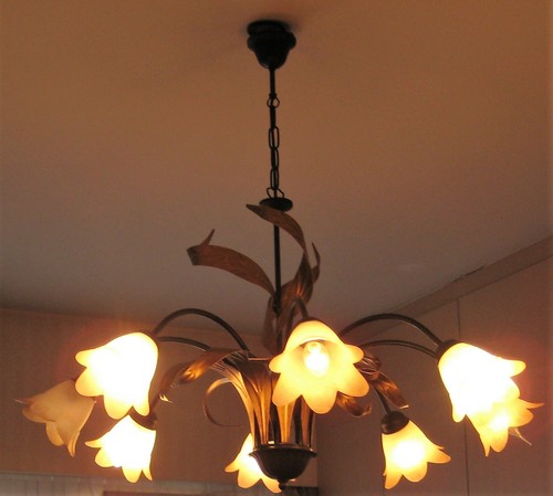 Lampadario rame con 8 - lampadario, in