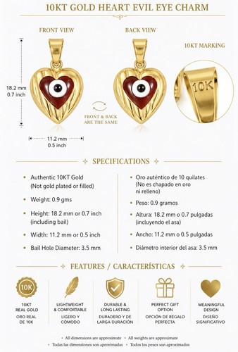 Cuore oro kt con - cuore, 10
