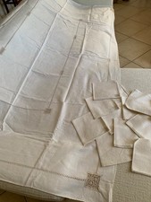 Antica tovaglia in lino bianco
