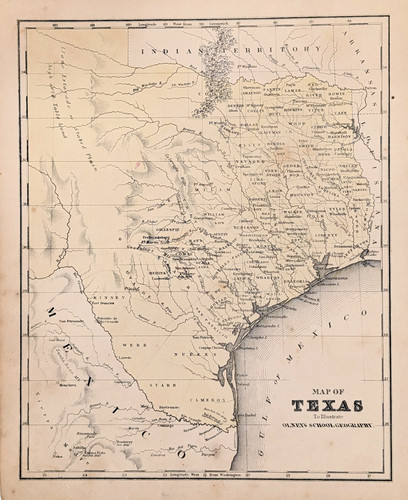 Mappa texas 1849 originale - mappa, j
