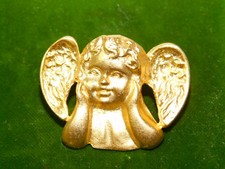 Botticelli Cherubino Angelo Oro Opaco Tono Spingere Pin Risvolto Spilla 11k 73