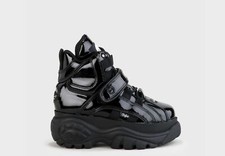 Scarpe con plateau Buffalo Calf leather Patent vernice alta London nere taglia 36 - 46