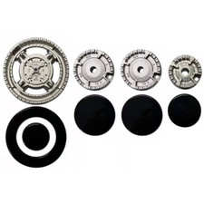 Kit 4 bruciatori + spartifiamma lucidi 4 fuochi per cucina a gas Franke