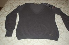 Liu jeans by Liu Jo, pullover, grigio, applicazioni, 80cotone 15lana, tg S,usato