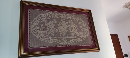 Quadro con ricamo filet - ricamo,
