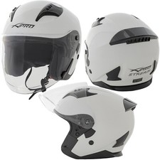 Casco Jet Moto Aperto Visiera Scooter Antigraffio Urbano ECE 22-06 Bianco