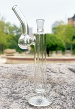 Mini bong in vetro trasparente